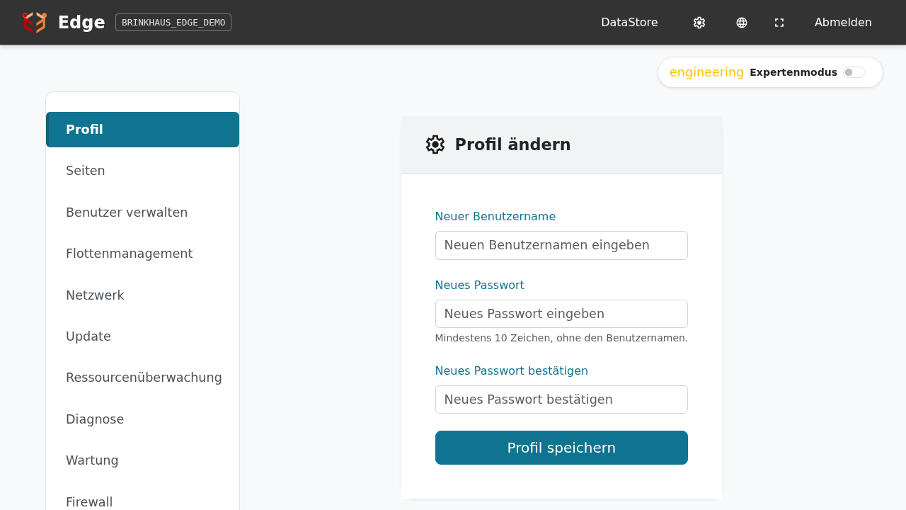 Einstellungen → Profil → Profil ändern