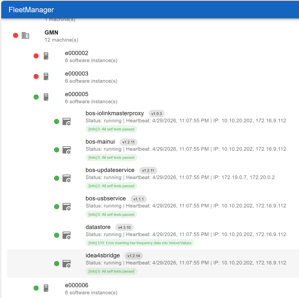 FleetManager mit Brinkhaus GmbH-Knoten und einer ausgeklappten Edge